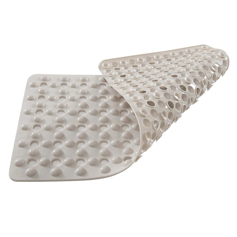 Beige Non-Slip Bubble Texture Bath Mat