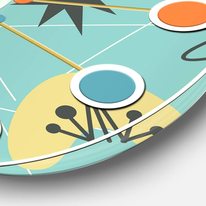 Designart '1950 Retro Pattern I Mid-Century Modern Wall Clock