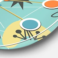 Designart '1950 Retro Pattern I Mid-Century Modern Wall Clock