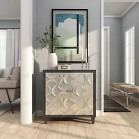 Silver Aluminum Floating Block Abstract Candle Holder with Rounded Base Set