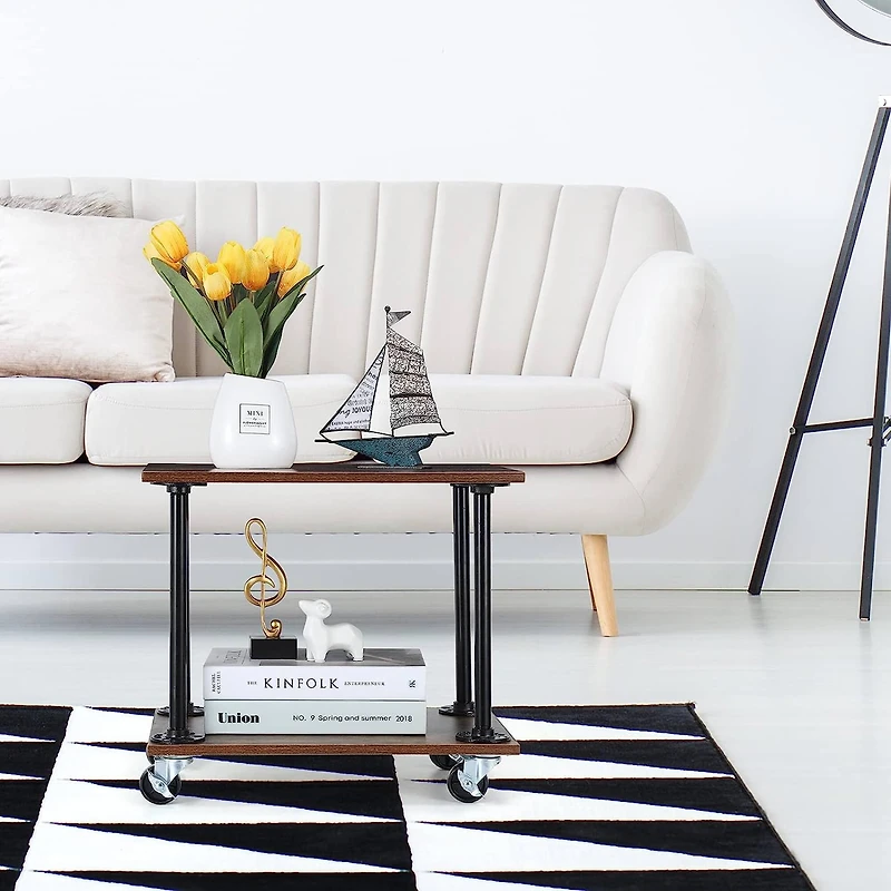 NEX™ Industrial Pipe Metal Table Legs with Casters