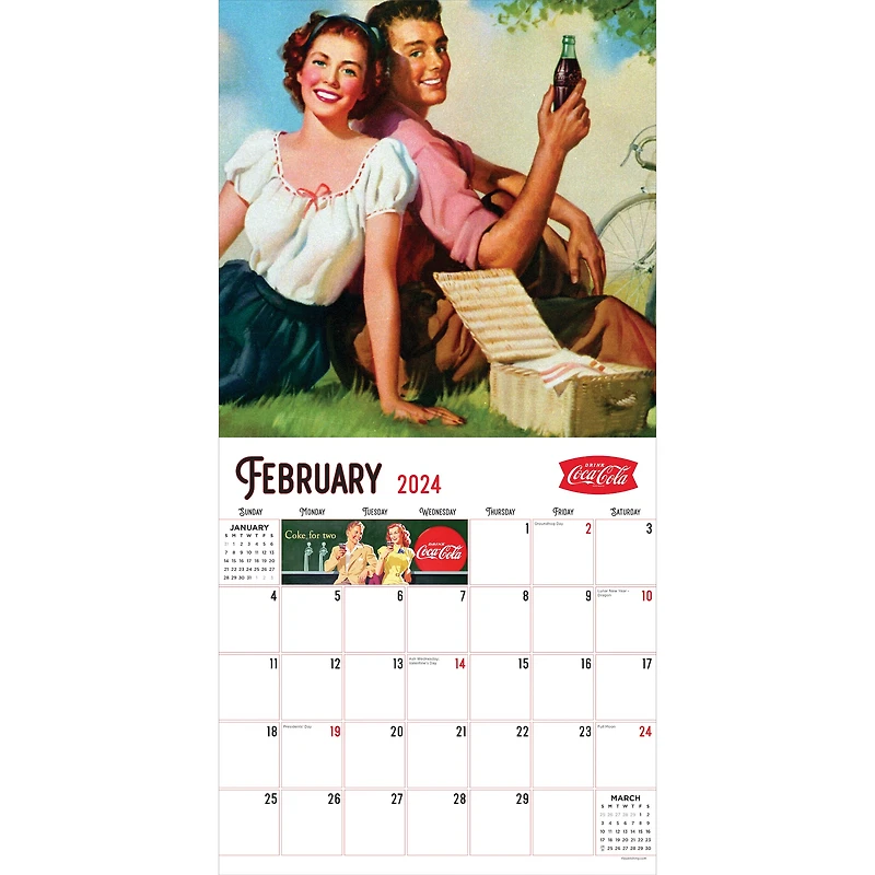 TF Publishing 2024 Coca Cola: Nostalgia Wall Calendar