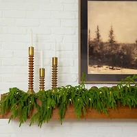 9ft. Pre-Lit Artificial Real Touch Norfolk Island Pine Garland with 50 Warm White LED Lights and Natural Look