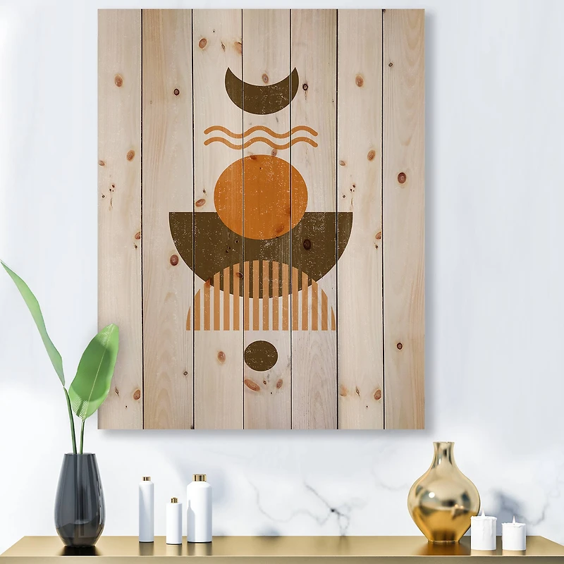 Designart - Abstract Sun and Moon In Earth Tones