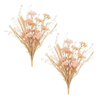 20.5" Blush Floral Grass Bush, 2ct.