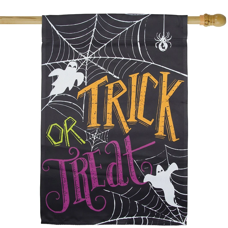 28" x 40" Spider Webs & Ghosts Trick or Treat Outdoor Garden Flag