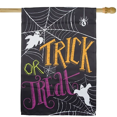 28" x 40" Spider Webs & Ghosts Trick or Treat Outdoor Garden Flag