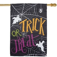 28" x 40" Spider Webs & Ghosts Trick or Treat Outdoor Garden Flag