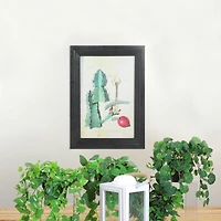 14" Green and Red Cactus Art with Photo Frame