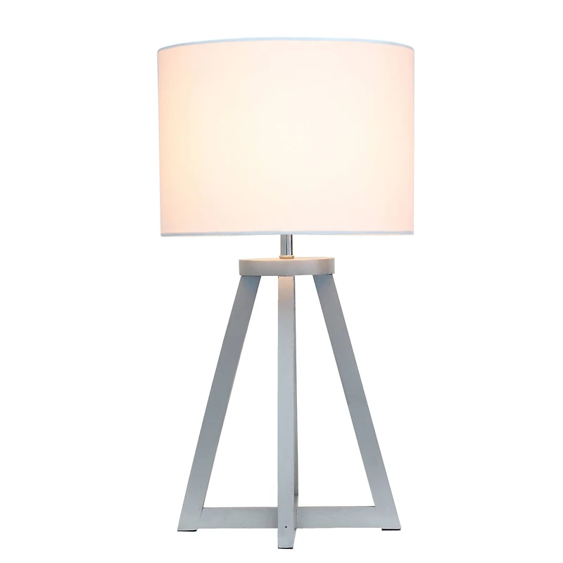 Simple Designs 19" Interlocked Triangular Table Lamp with White Shade