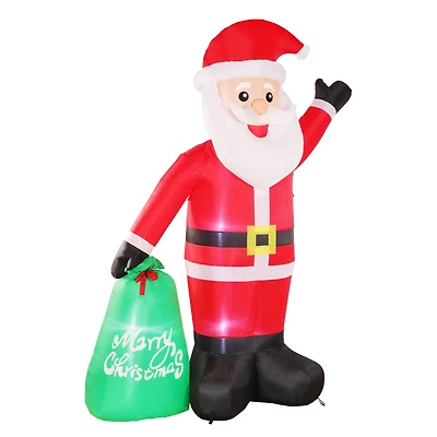 8ft. Inflatable Christmas Santa with Warm White LED Lights