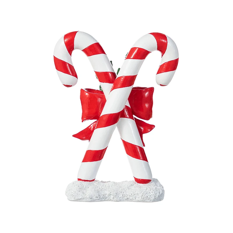 Glitzhome® 10" Christmas Resin Candy Cane Table Decor
