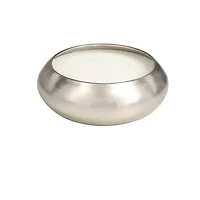 Sweet Bamboo Scented 4-Wick Candle in Wide Silver Bowl