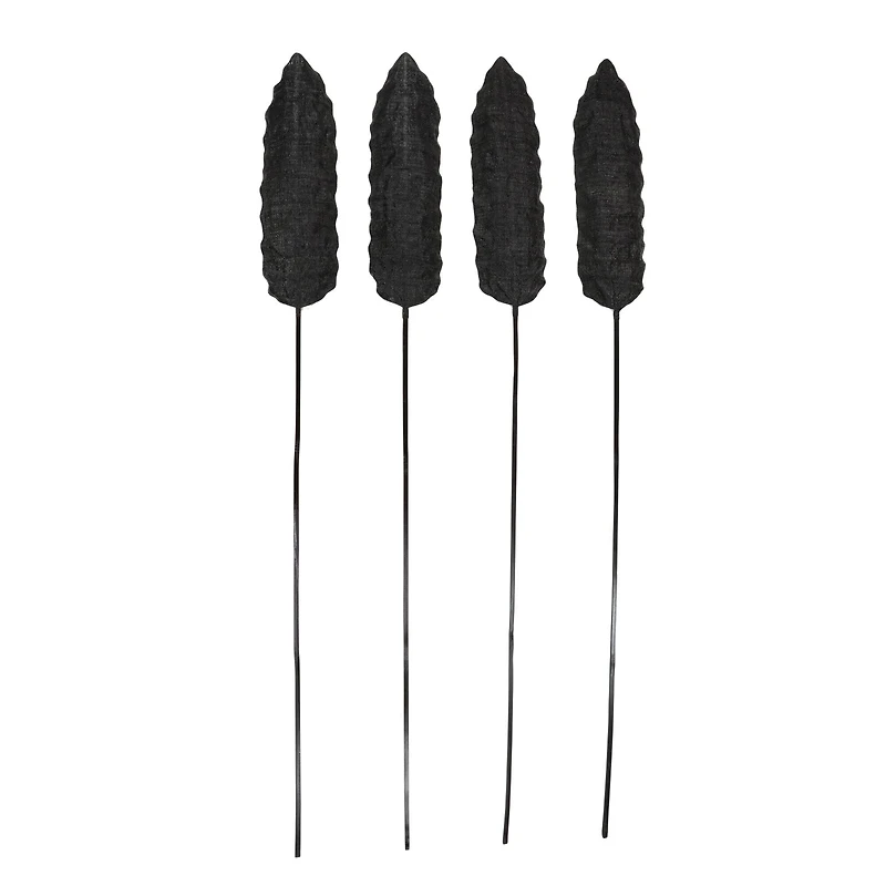 Set of 4" Black Sea Grass Eclectic Natural Foliage, 7" x 78"