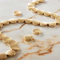 Gold Metal Coin Beads, 11mm by Bead Landing™