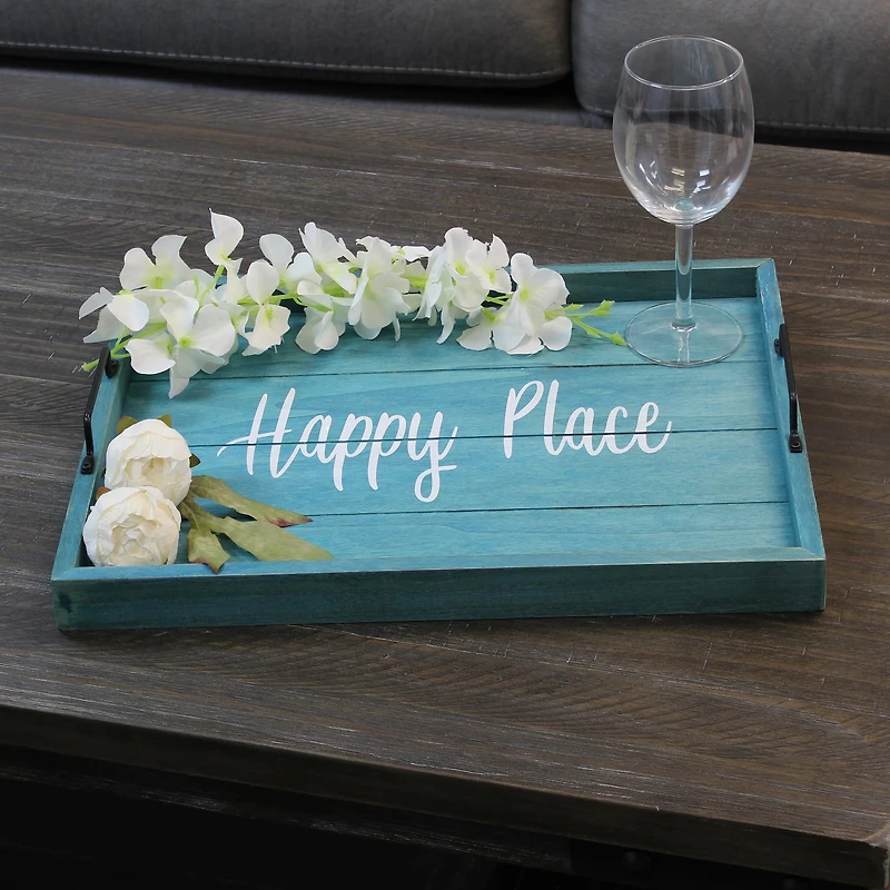 Elegant Designs™ 15.5" Happy Place Serving Tray with Handles
