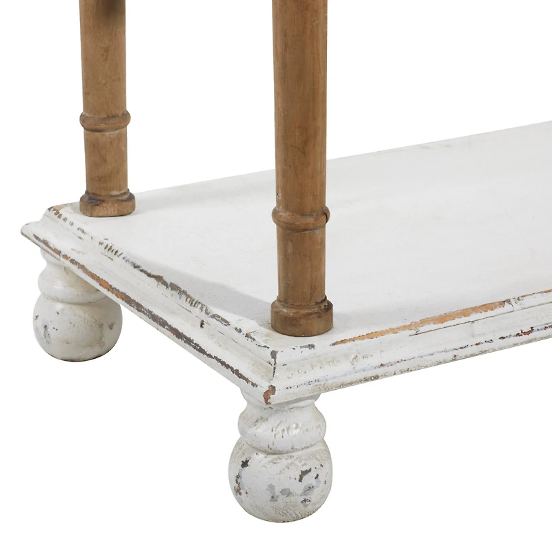 White Wood Farmhouse Shelving Unit