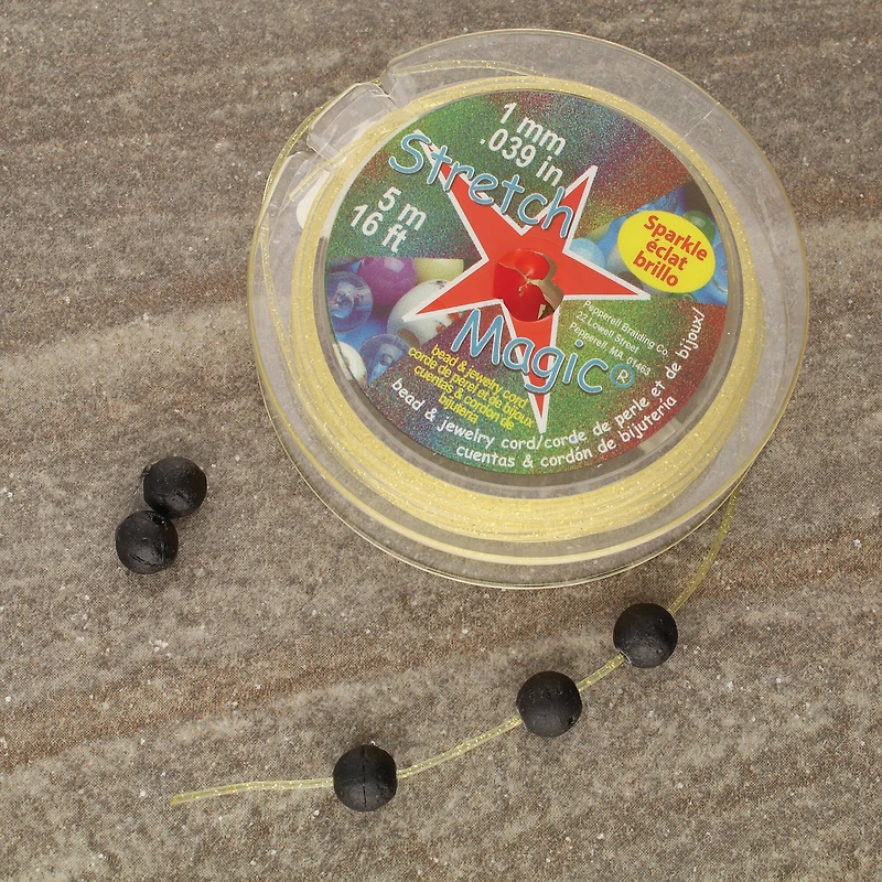 Stretch Magic® 1mm Gold Sparkle Bead & Jewelry Cord, 5m