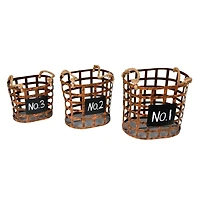 Wire Chalkboard Oval Basket Set