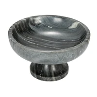 Hello Honey® 8" Gray Marble Footed Pedestal Bowl