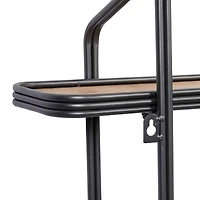Black Iron and Wood Industrial Wall Shelves, 23" x 32" x 6"