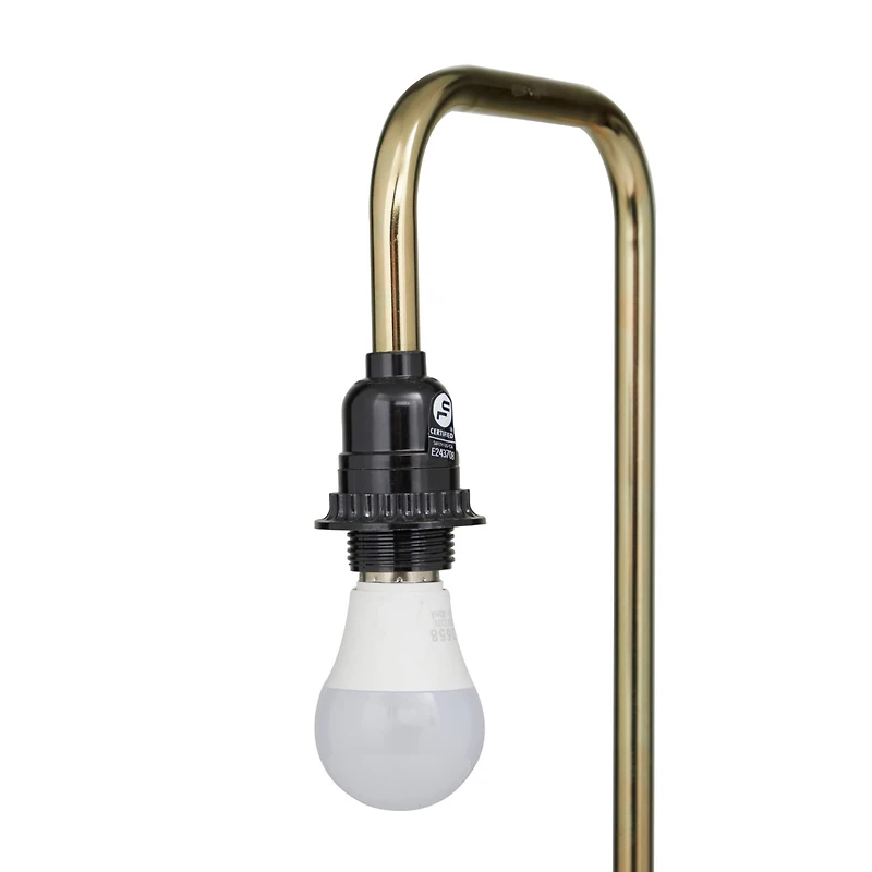 Gold Metal Industrial Table Lamp, 9" x 13" x 20"