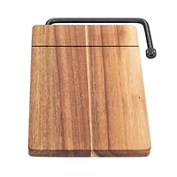 Hello Honey® Natural & Black Acacia Wood & Stainless Steel Cheese Slicer