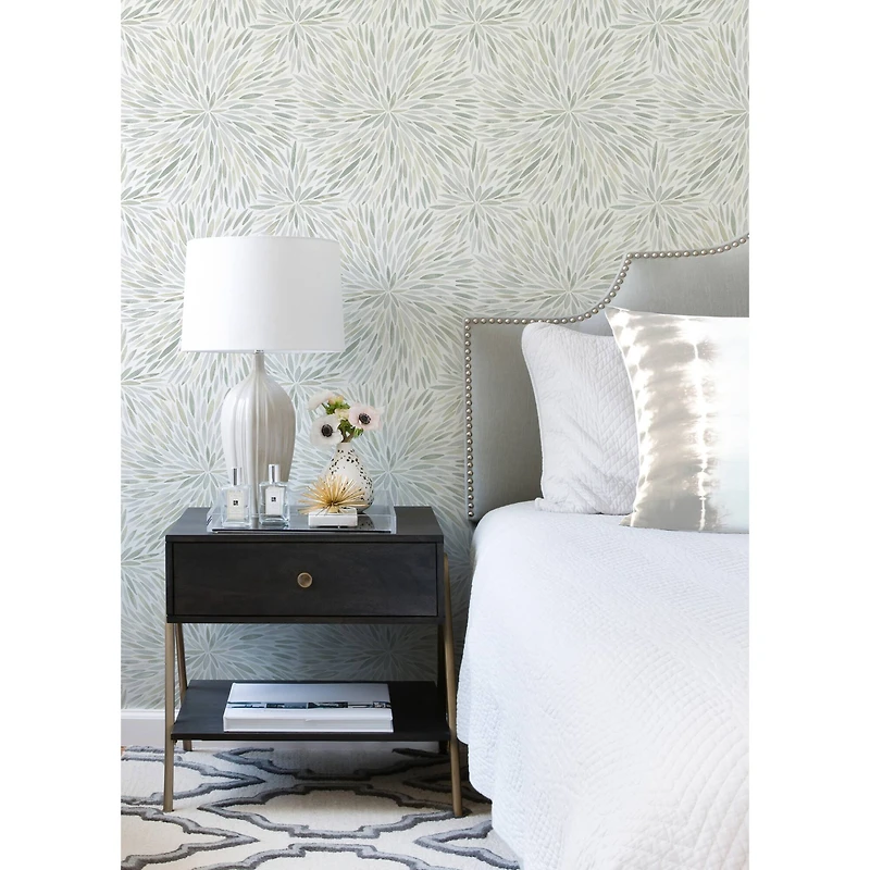 RoomMates Green Cat Coquillette Burst Peel & Stick Wallpaper