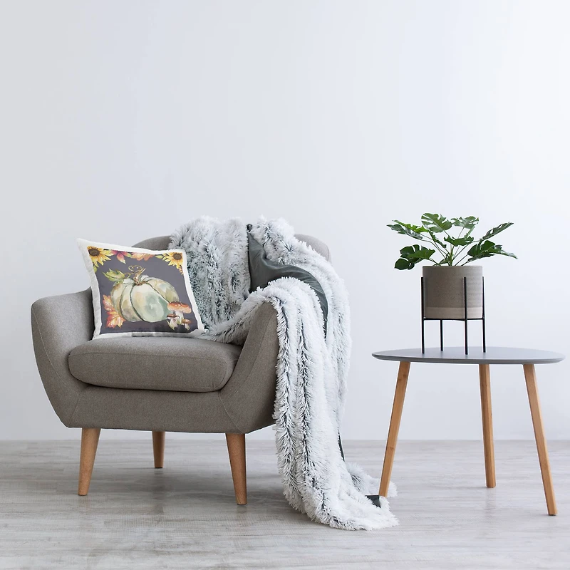 Stupell Industries Autumnal Sunflowers Woodland Mushrooms Decorative Printed Throw Pillow