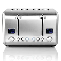 MegaChef Silver 4 Slice Toaster in Stainless Steel