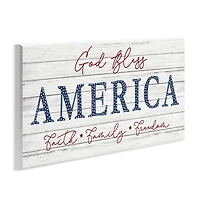 Stupell Industries God Bless America Faith Family Freedom Hanging Sign Wall Plaque Art