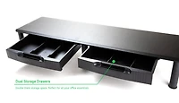 Mind Reader Black Large Dual Monitor Drawer Stand