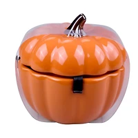 4.75" Orange Ceramic Pumpkin Cocotte by Makery™