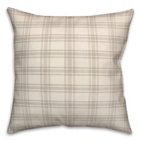 Gray Plaid Throw Pillow