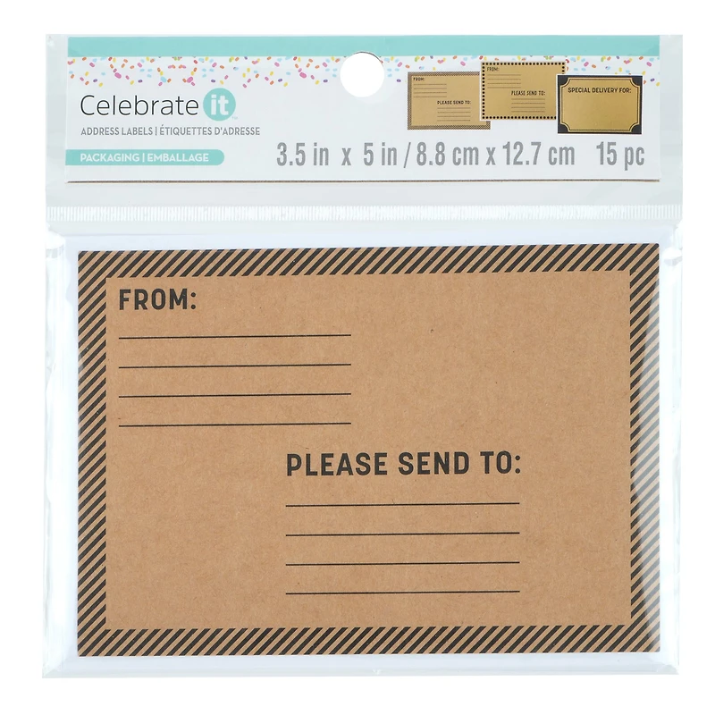 Black Kraft Address Labels by Celebrate It™