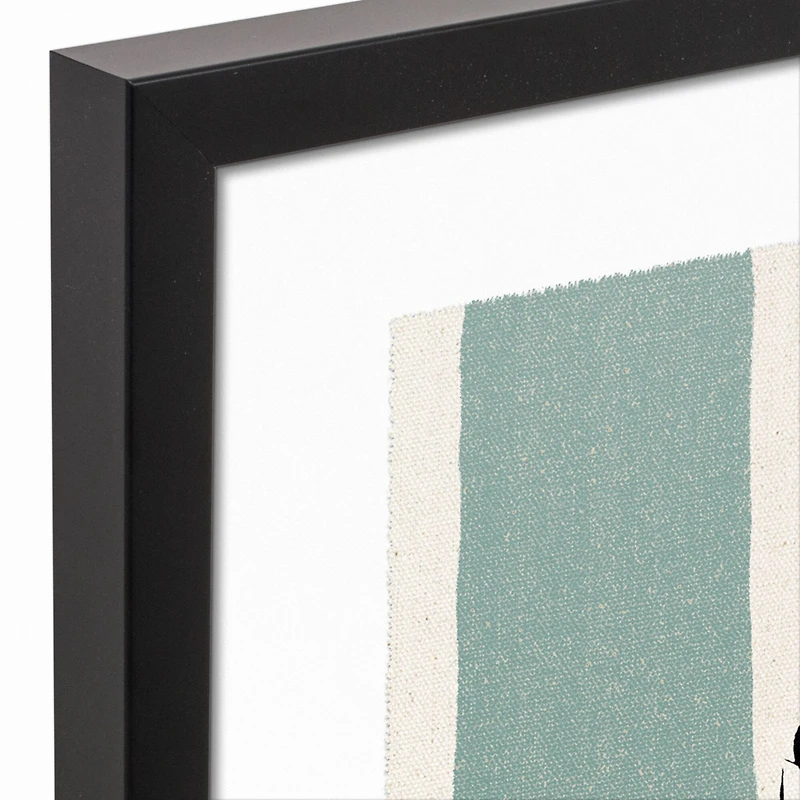 Black Lined Hand & Lotus Black Framed Canvas