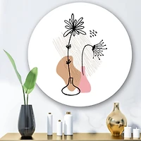 Designart - Abstract Flowers On Minimal Shapes III