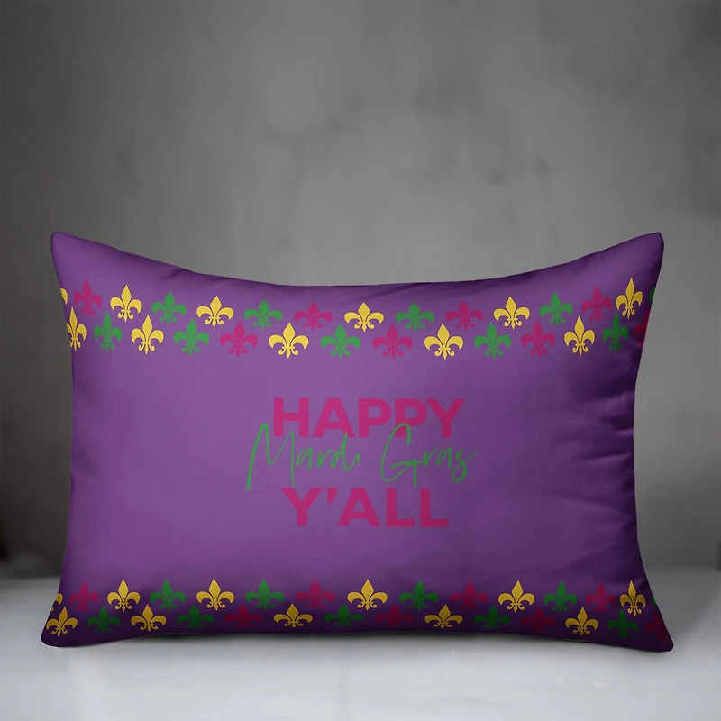 Happy Mardi Gras Throw Pillow