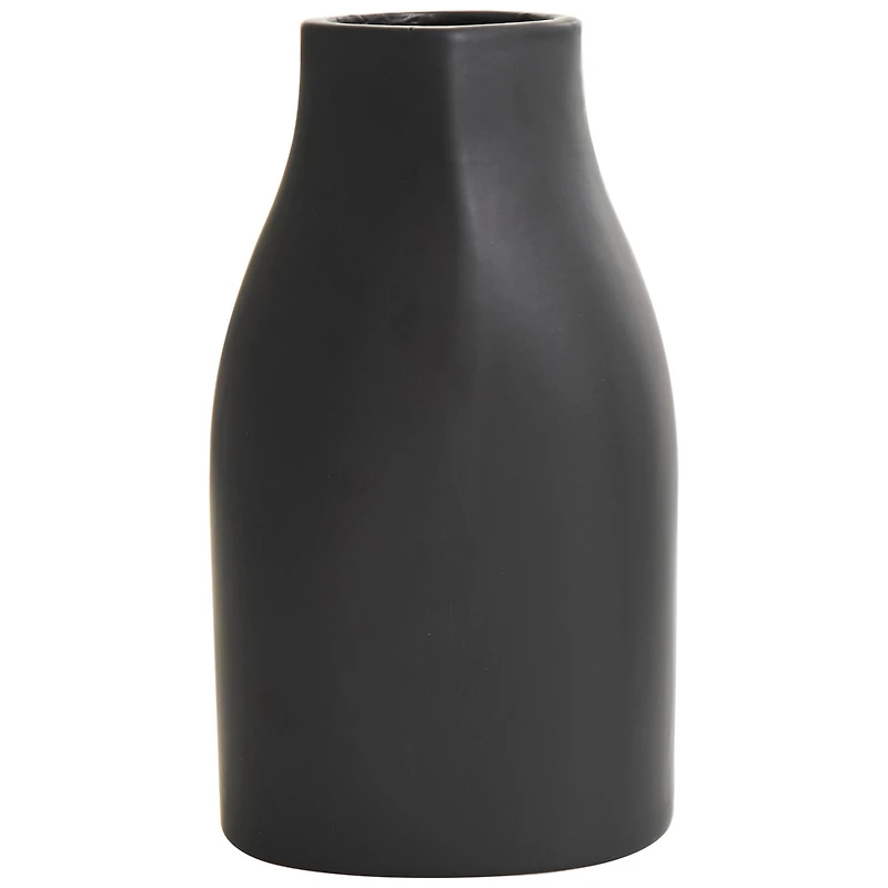 9" Black Ceramic Minimalistic Vase Set