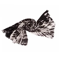 Glitzhome® 78" Black, White & Gray Tie Dye Scarf with Fringe