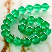 12 Pack:  Green Jade Round Beads, 10mm by Bead Landing™