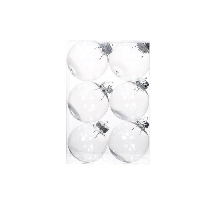3.5" DIY Clear Plastic Ball Ornaments, 6ct. by Make Market®