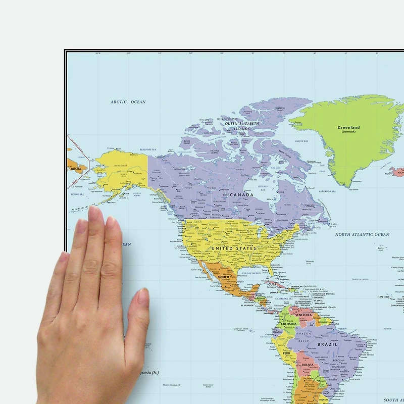 RoomMates Dry Erase Map Of The World Peel & Stick Decals