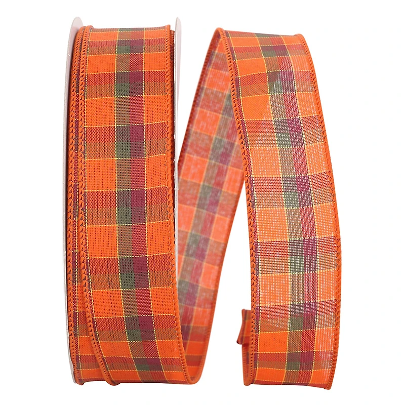 Reliant Alford Wired Seasonal Fall Plaid Ribbon