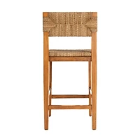 Hello Honey® 38" Wood & Seagrass Bar Stool