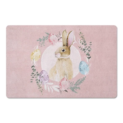 Rabbit Easter Wreath 18" x 27" Floor Mat
