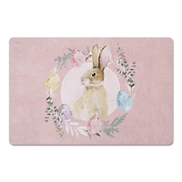 Rabbit Easter Wreath 18" x 27" Floor Mat