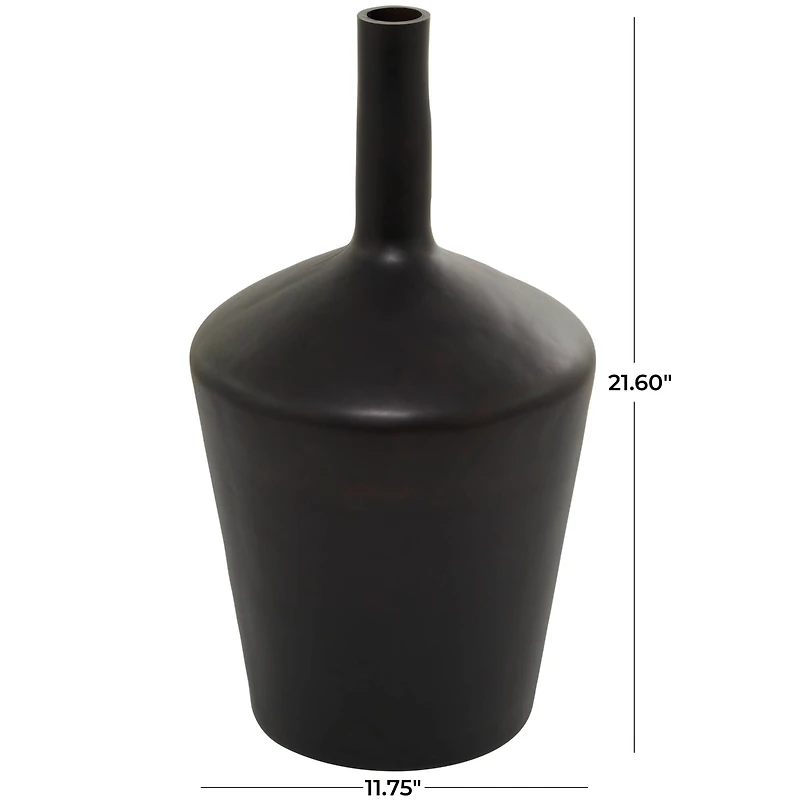 The Novogratz Black Glass Vase 12" x 12" x 22"