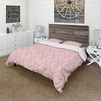 Designart 'Cute Pink Tiled Pattern' Rustic Bedding Set
