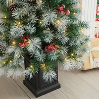 2 Pack 5ft. Pre-Lit Pine Artificial Christmas Porch Tree